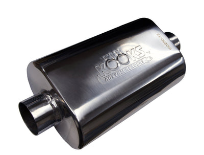 2-1/2 in. Oval Center/Center Muffler 12 in. Long Body<br>Polished Stainless Steel