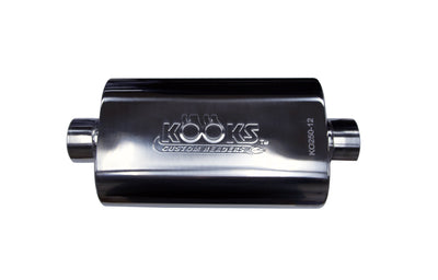 2-1/2 in. Oval Center/Center Muffler 12 in. Long Body<br>Polished Stainless Steel
