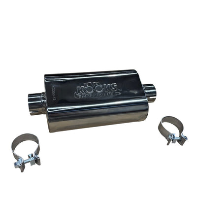 2-1/2 in. Oval Clamp In Muffler 12 in. Long Body<br>Polished Stainless Steel