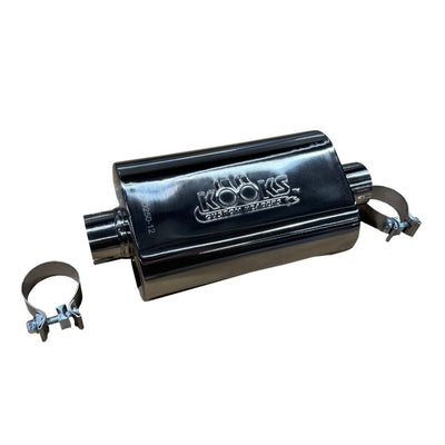 2-1/2 in. Oval Clamp In Muffler 12 in. Long Body<br>Polished Stainless Steel