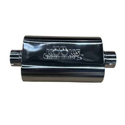 2-1/2 in. Oval Clamp In Muffler 12 in. Long Body<br>Polished Stainless Steel