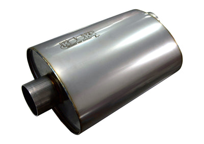 2-1/2 in. Oval Center/Offset Muffler 12 in. Long Body<br>Stainless Steel