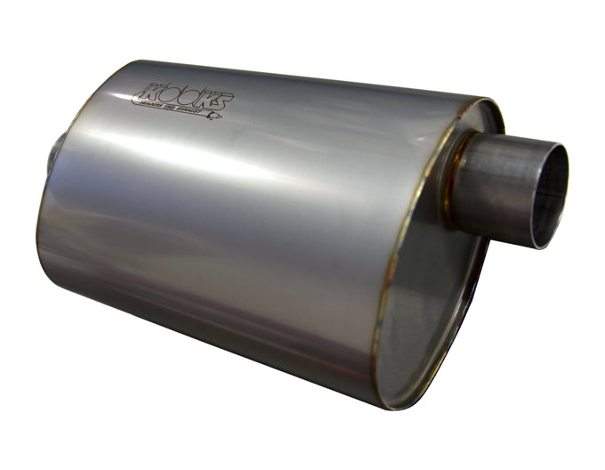 2-1/2 in. Oval Center/Offset Muffler 12 in. Long Body<br>Stainless Steel