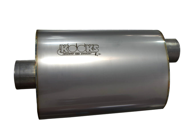 2-1/2 in. Oval Center/Offset Muffler 12 in. Long Body<br>Stainless Steel