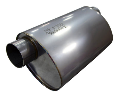 3 in. Oval Offset/Offset Muffler 14 in. Long Body<br>Stainless Steel
