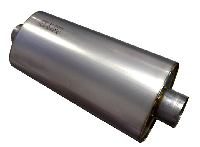 3 in. Oval Center/Center Muffler 18 in. Long Body<br>Polished Stainless Steel