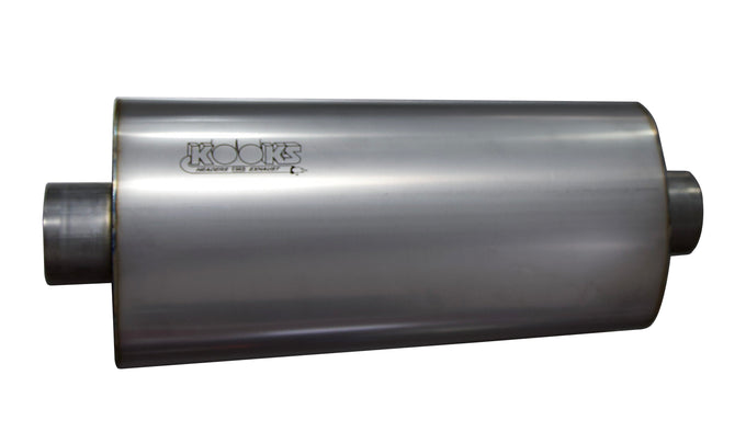 3 in. Oval Center/Center Muffler 18 in. Long Body<br>Polished Stainless Steel