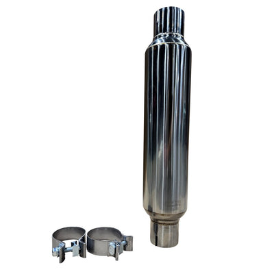 2-1/2 in. Round Clamp In Muffler 14 in. Long<br>Polished Stainless Steel
