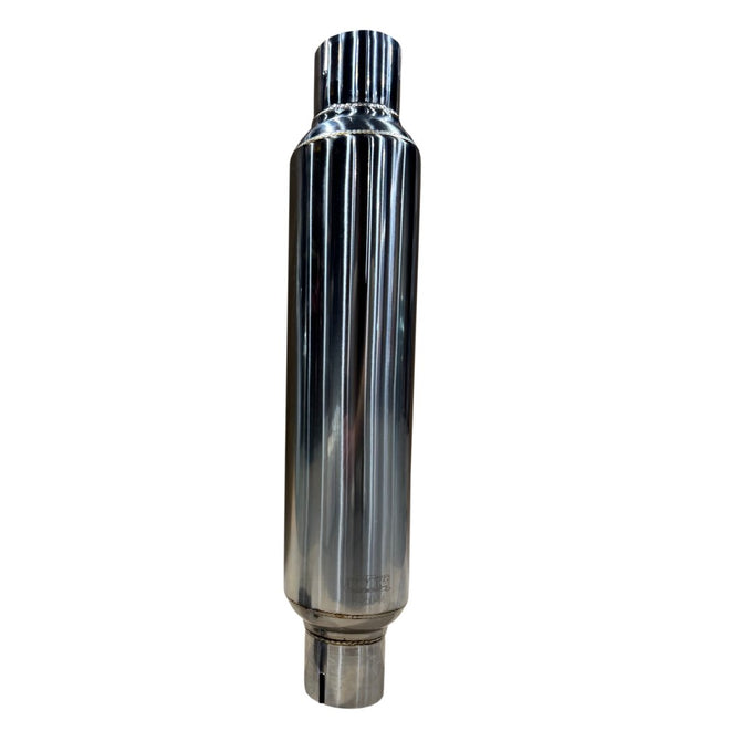 2-1/2 in. Round Clamp In Muffler 14 in. Long<br>Polished Stainless Steel