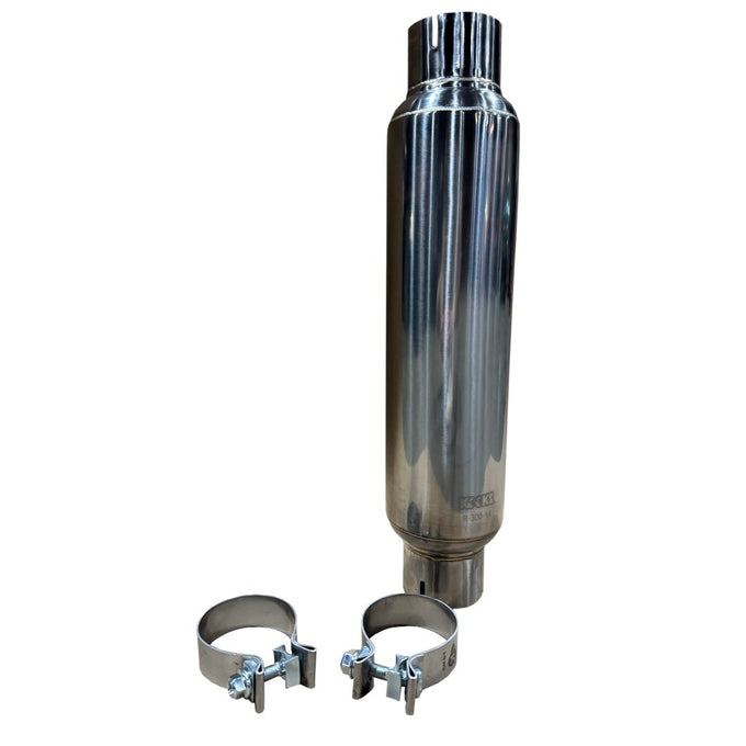 3 in. Round Clamp In Muffler 14 in. Long<br>Polished Stainless Steel
