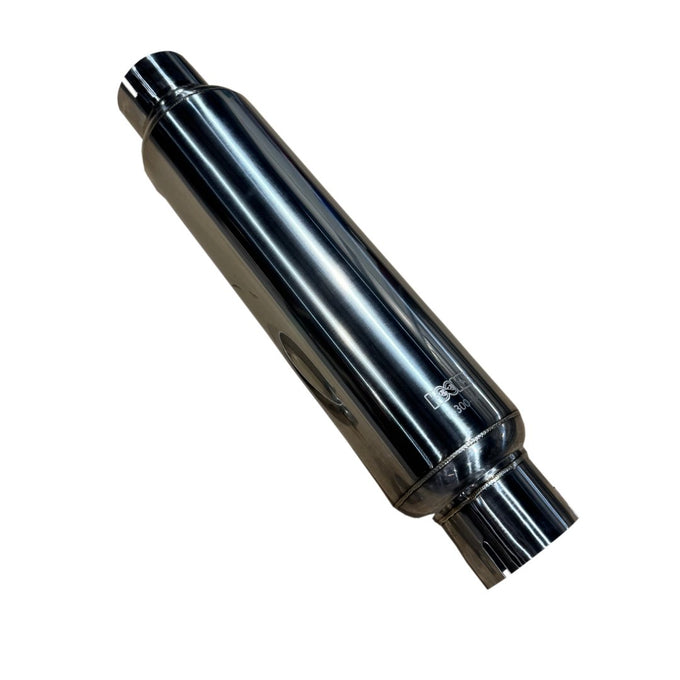 3 in. Round Clamp In Muffler 14 in. Long<br>Polished Stainless Steel