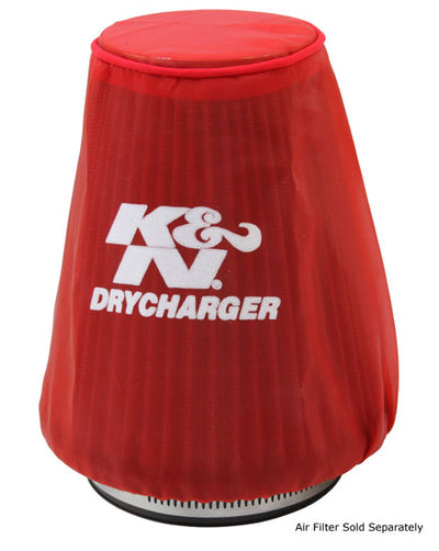 Red Drycharger Round Tapered Air Filter Wrap <br> Universal Fit