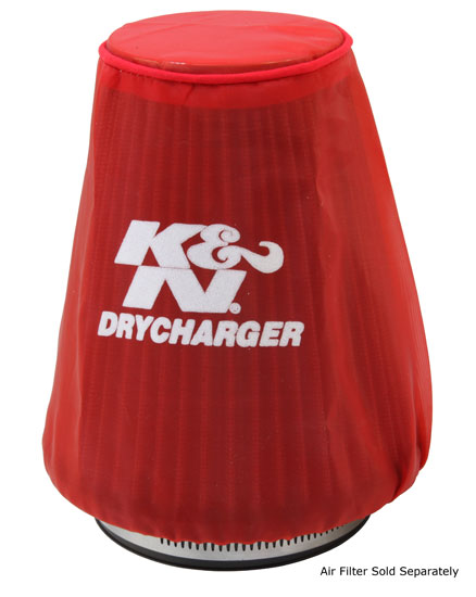 Red Drycharger Round Tapered Air Filter Wrap <br> Universal Fit