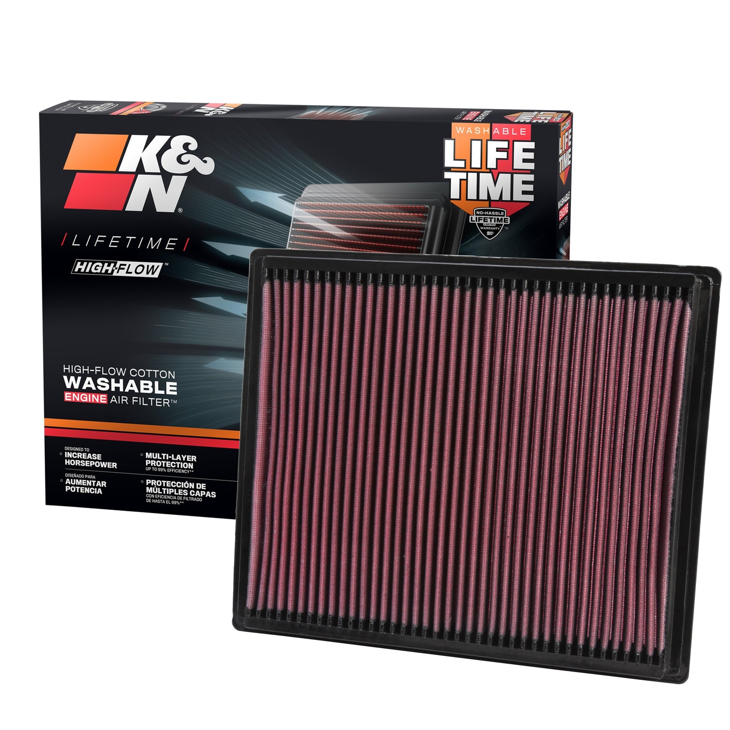 High-Flow Drop-In Replacement Air Filter <br> 05-15 Nissan Xterra Armada, 05-12 Pathfinder, 05-19 Frontier