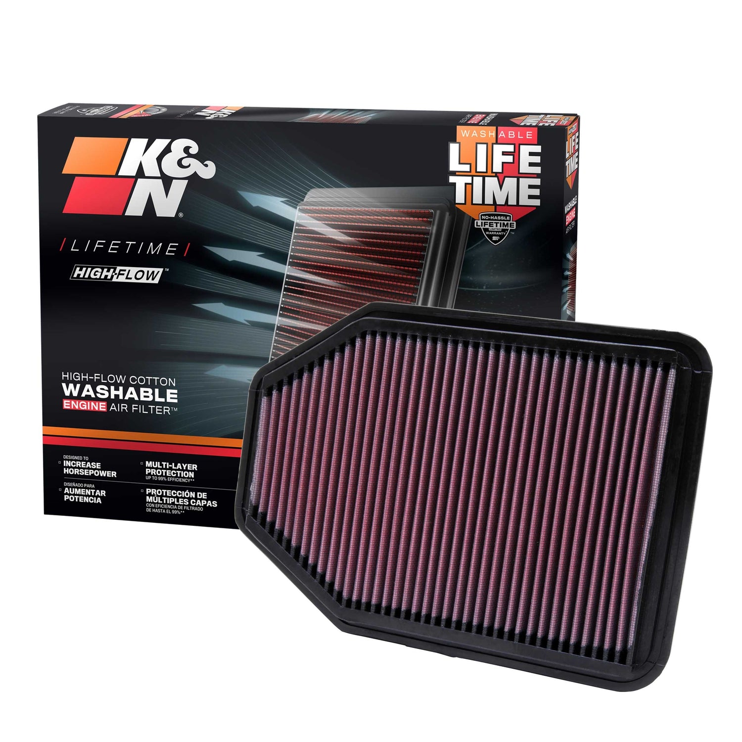 High-Flow Drop-In Replacement Air Filter <br> 07-17 Jeep Wrangler, 2018 JK
