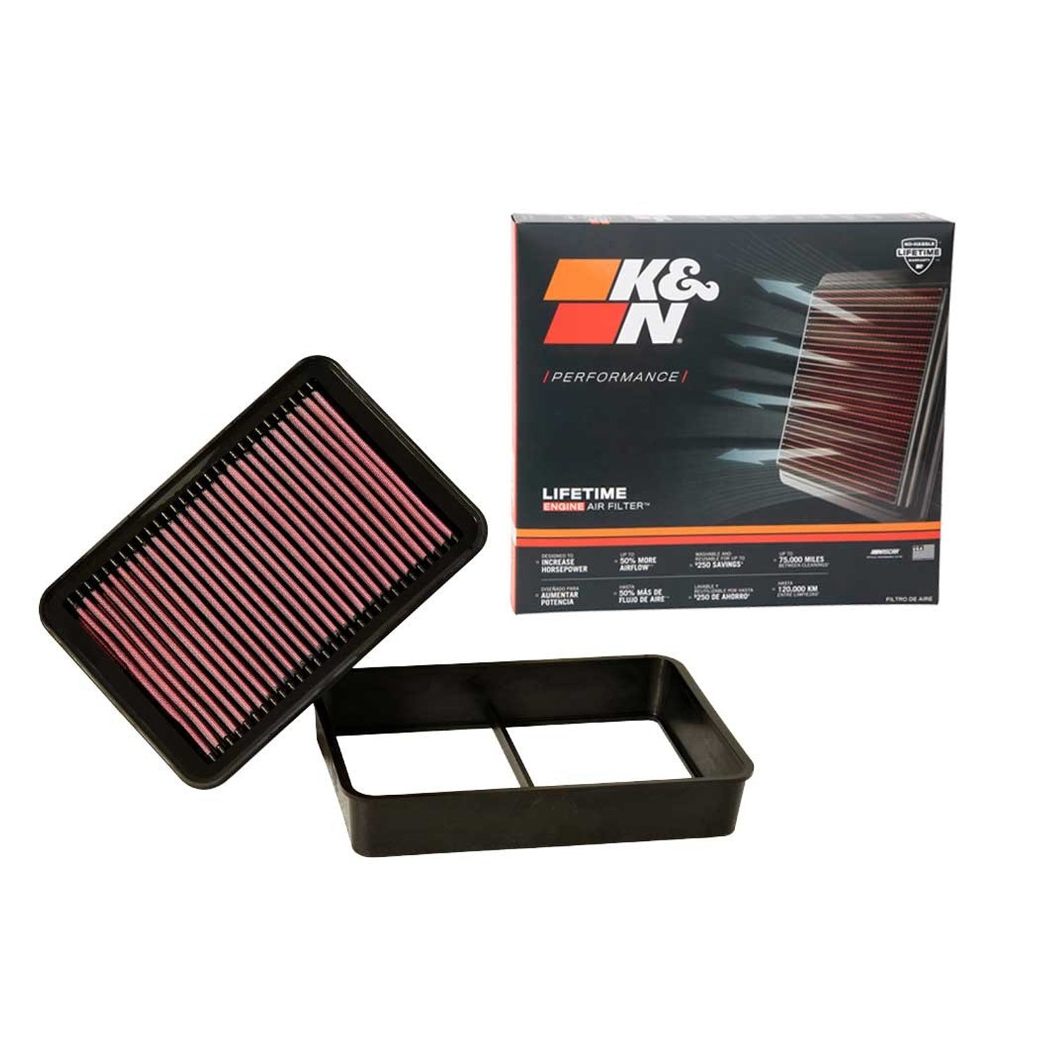 High-Flow Drop-In Replacement Air Filter <br> 07-13 MIT Outlander, 08-15 Lancer, 11-12 Outlander Sport