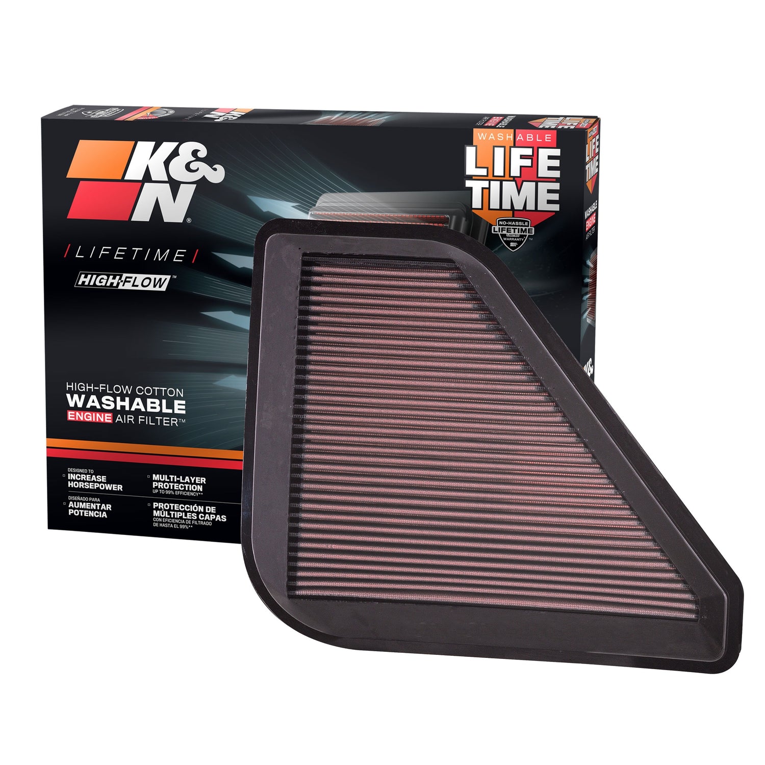 High-Flow Drop-In Replacement Air Filter <br> 07-16 GMC Acadia, 07-10 Saturn Outlook, 08-17 Buick Enclave