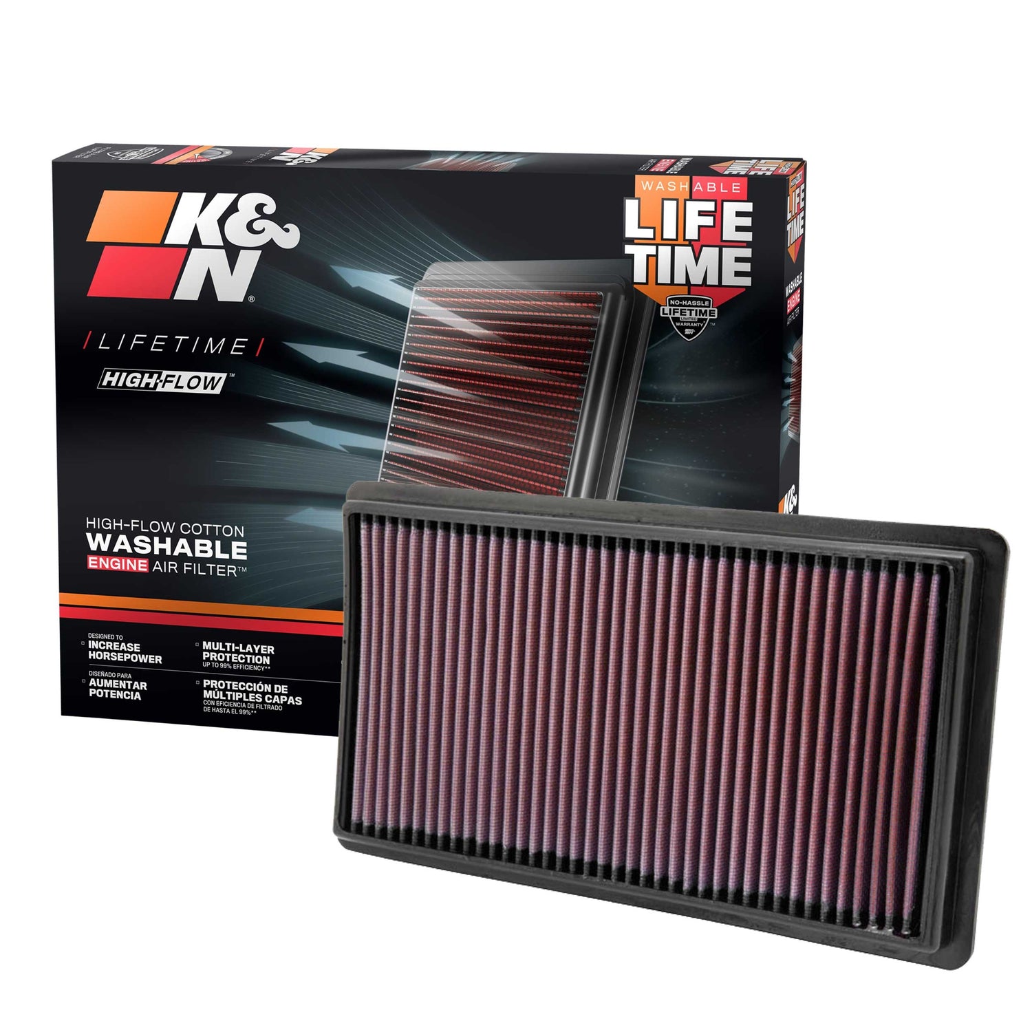High-Flow Drop-In Replacement Air Filter <br> 07-14 Ford Edge, 07-12 Lincoln MKZ, 07-15 MKX, 07-15 CX-9