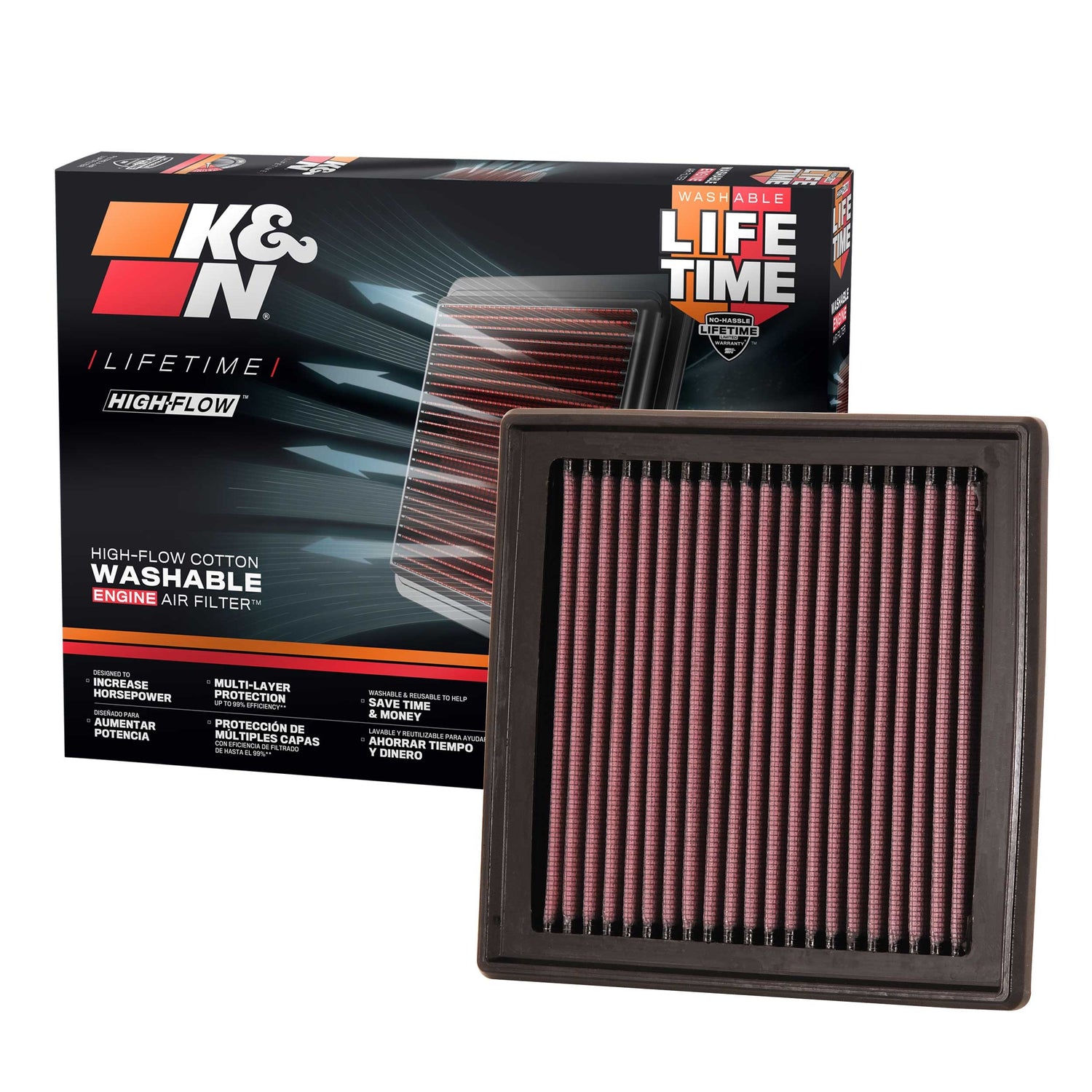 High-Flow Drop-In Replacement Air Filter <br> 07-08 INFINITI G35, 08-13 G37, 07-09 Nissan 350Z, 09-20 370Z