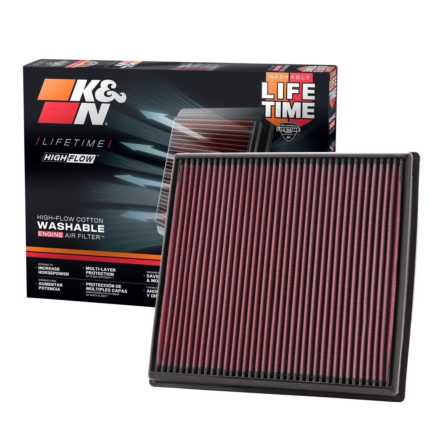 High-Flow Drop-In Replacement Air Filter <br> 10-17 BMW 535i GT, 11-18 X5, 11-17 X3 535i GT xDrive