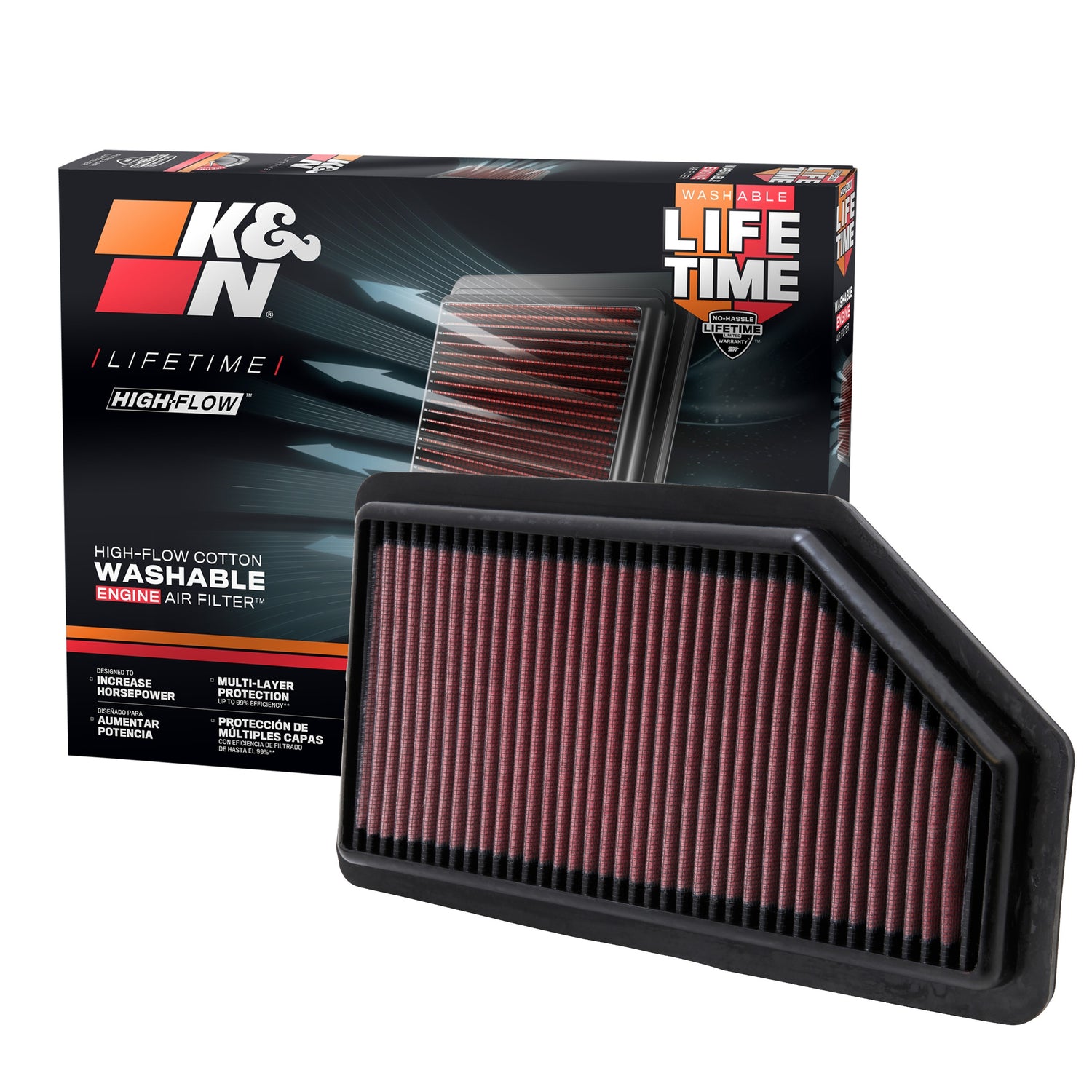 High-Flow Drop-In Replacement Air Filter <br> 2011-2017 Honda Odyssey