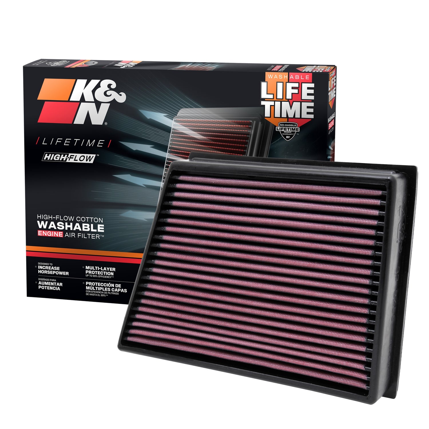 High-Flow Drop-In Replacement Air Filter <br> 11-16 Chevy Silverado GMC Sierra 2500 3500 HD