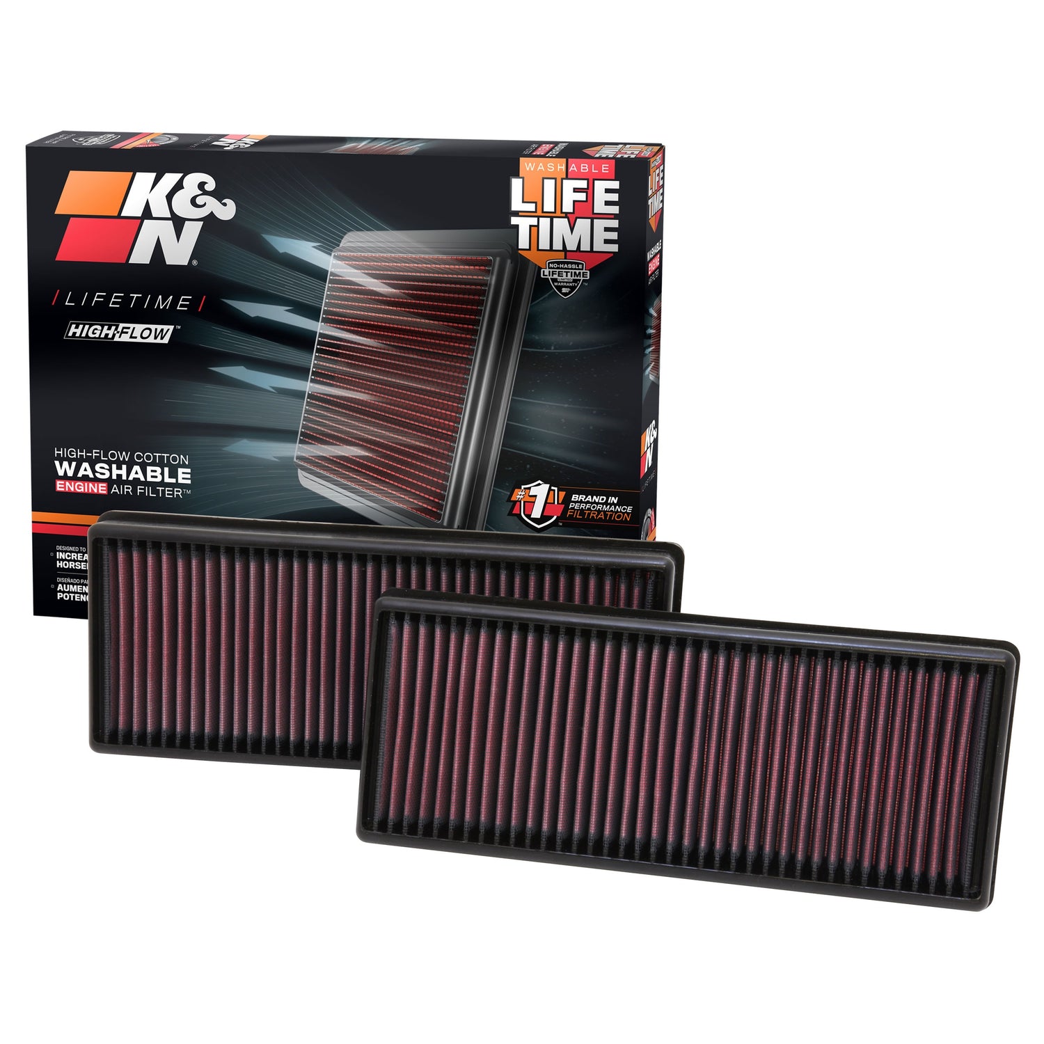 High-Flow Drop-In Replacement Air Filter <br> 13-19 Mercedes-Benz SL63 AMG SL500, 12-14 ML550 CLS63 AMG