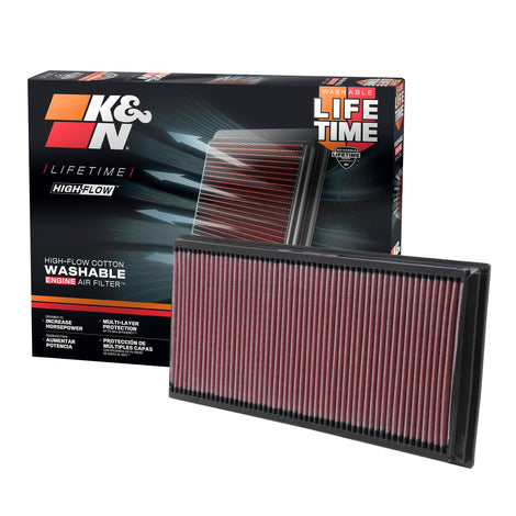 High-Flow Drop-In Replacement Air Filter <br> 03-06,08-18 Porsche Cayenne, 04-17 VW Touareg