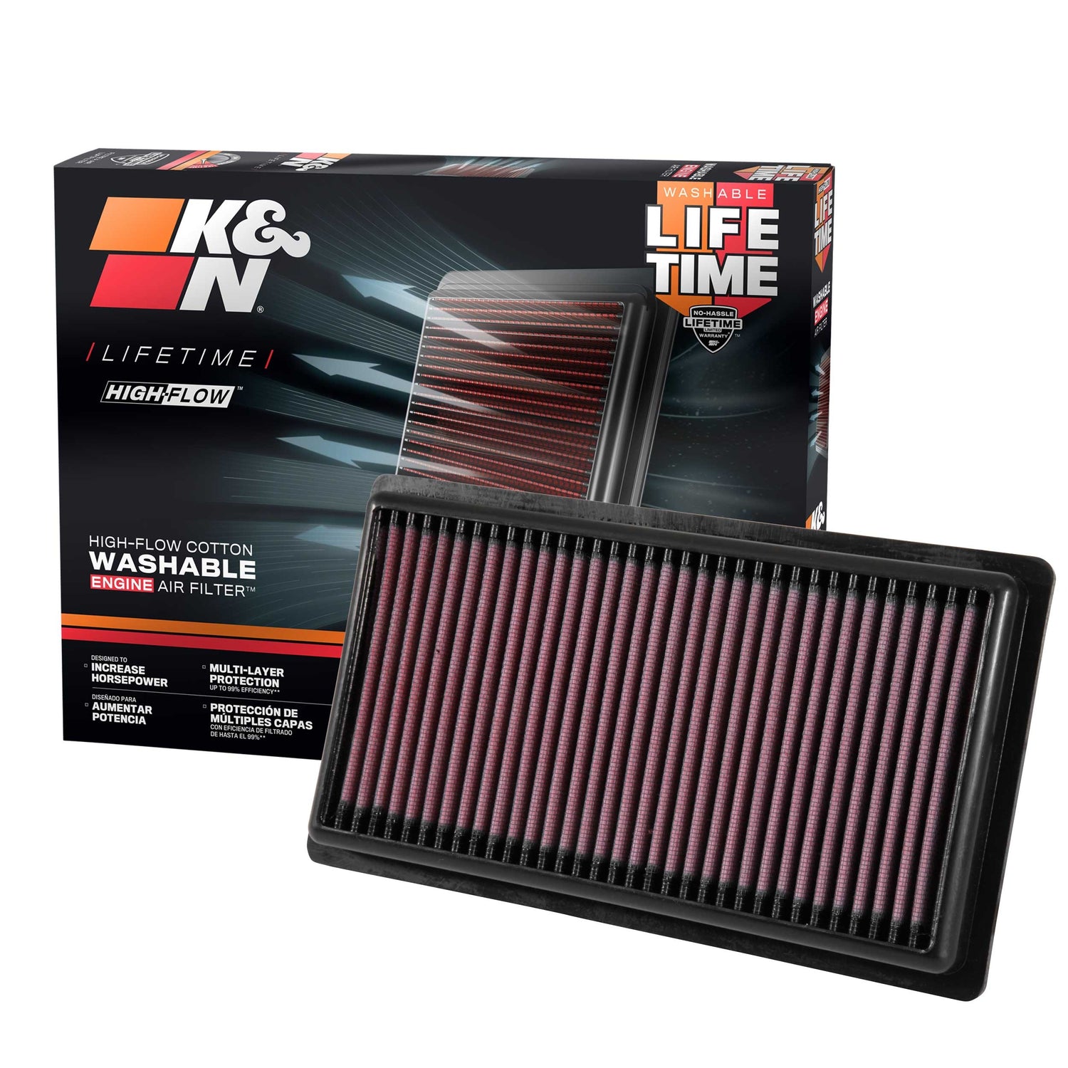 High-Flow Drop-In Replacement Air Filter <br> 18-25 Lexus RX450h+ Toyota Camry C-HR