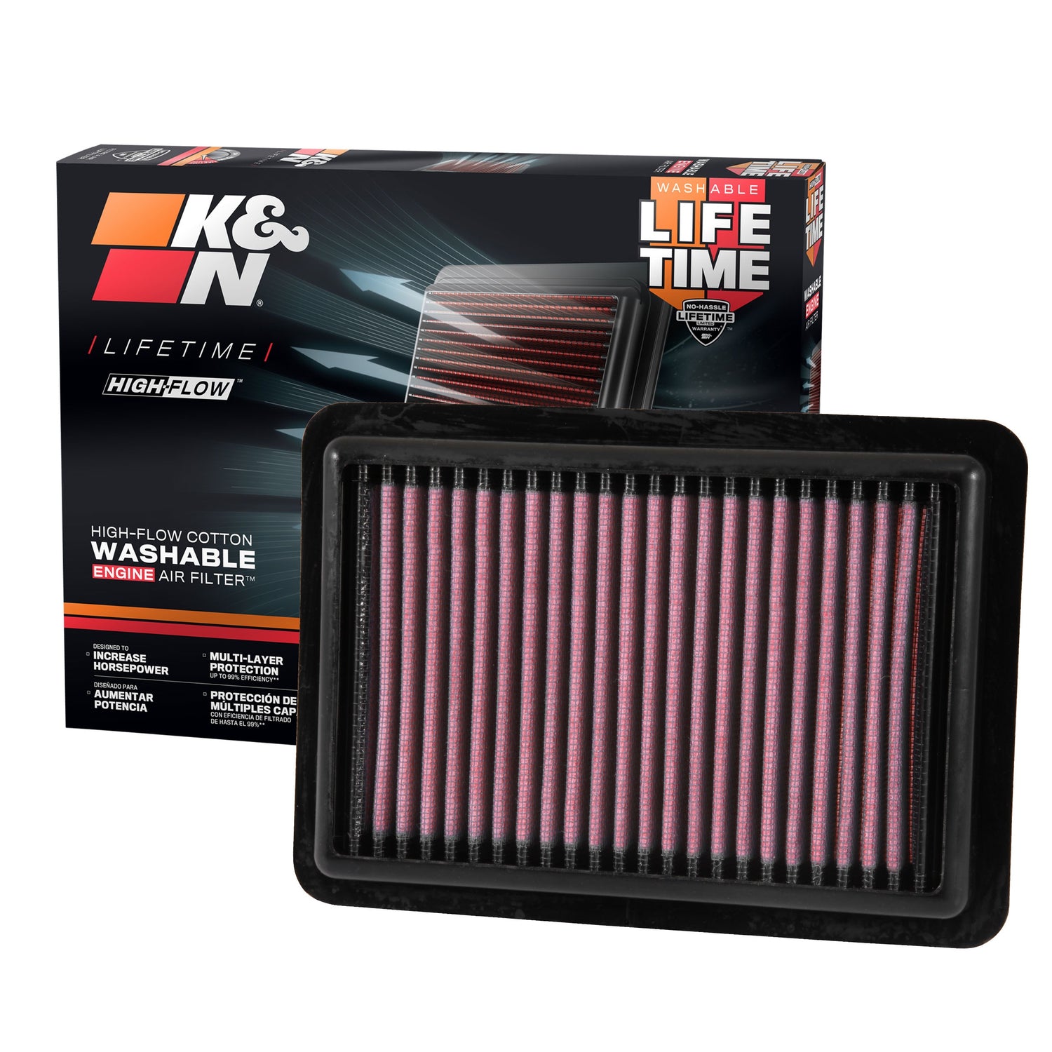 High-Flow Drop-In Replacement Air Filter <br> 2015-2020 Honda Fit