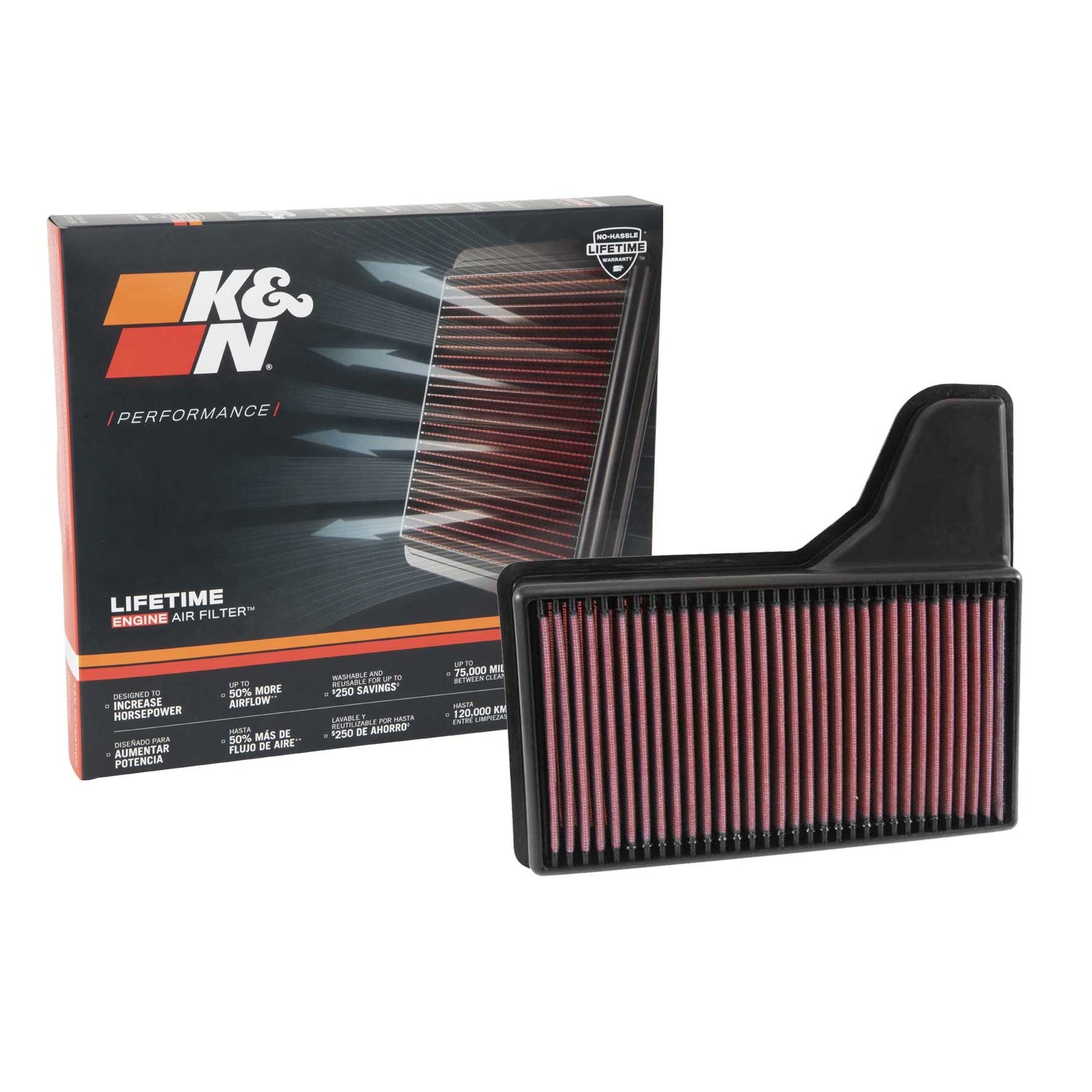 High-Flow Drop-In Replacement Air Filter <br> 2015-2023 Ford Mustang