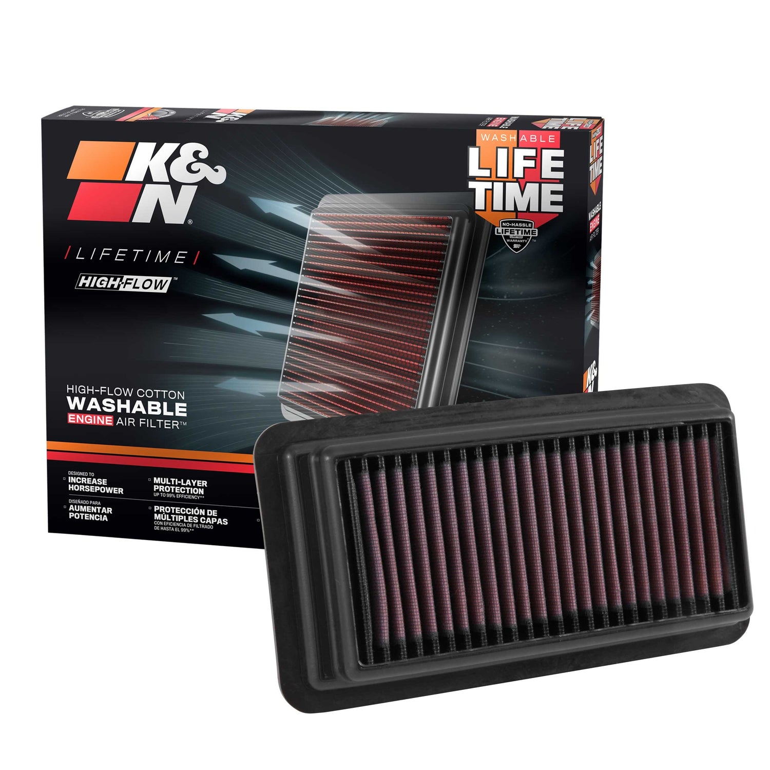 High-Flow Drop-In Replacement Air Filter <br> 16-21 Honda Civic, 17-22 CR-V