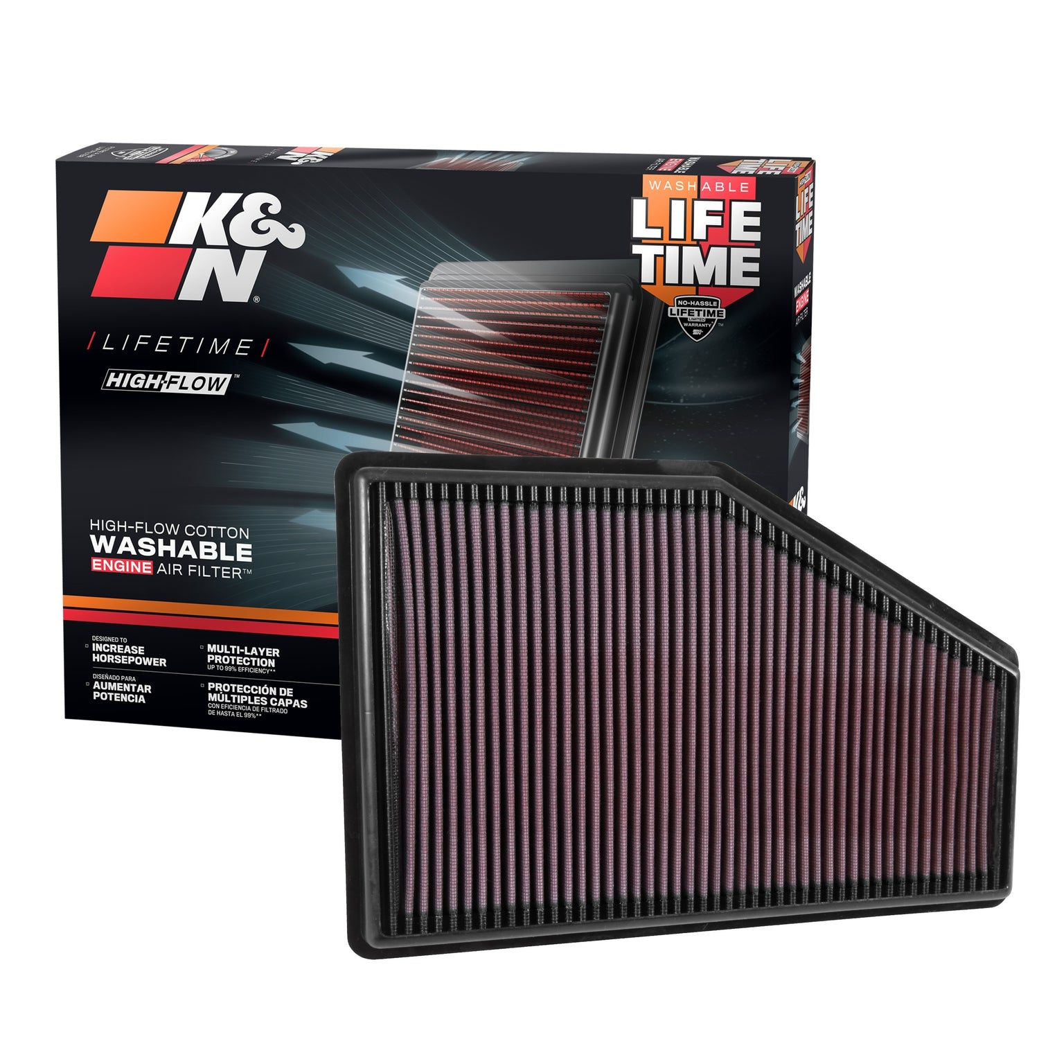High-Flow Drop-In Replacement Air Filter <br> 16-25 Chevy Malibu, 19-25 Cadillac XT4, 17-19 LaCrosse