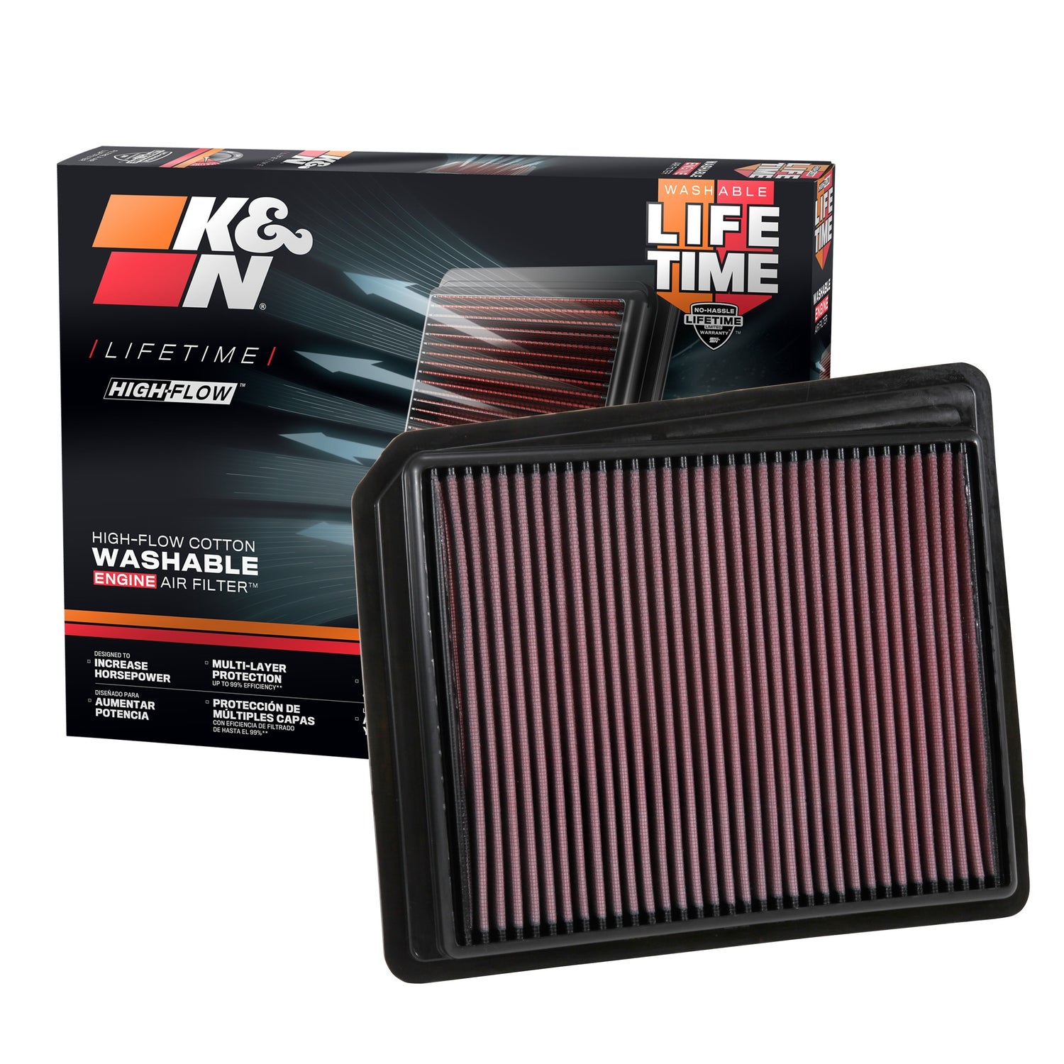 High-Flow Drop-In Replacement Air Filter <br> 2017-2024 Nissan TITAN