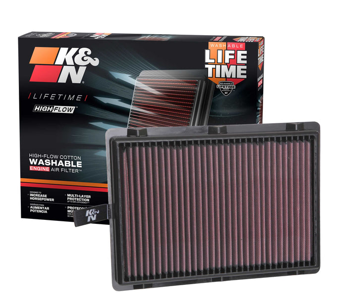 High-Flow Drop-In Replacement Air Filter <br> 15-24 Kia Sedona Sorento Hyundai Santa Fe Sport