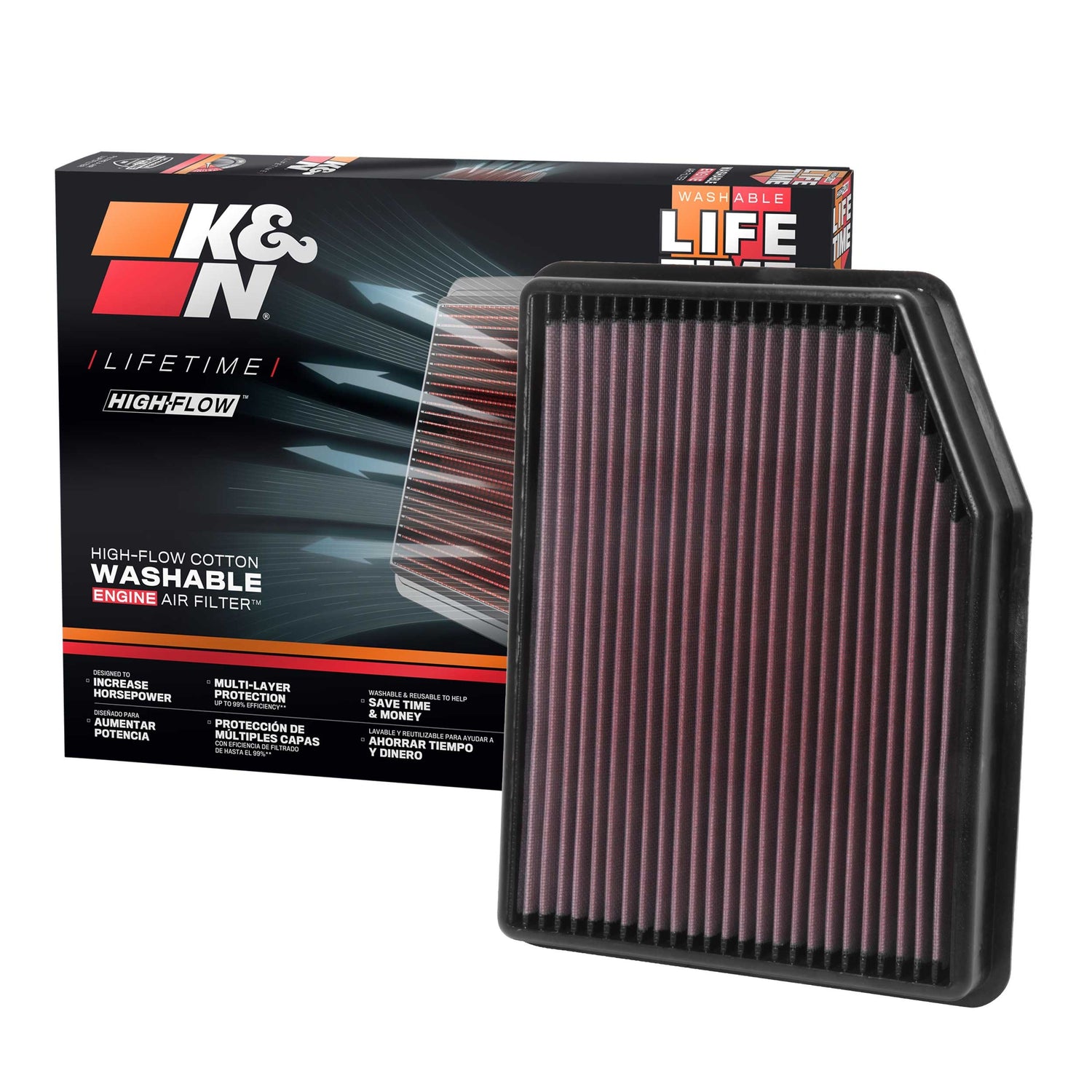 High-Flow Drop-In Replacement Air Filter <br> 20-25 Chevy Silverado GMC Sierra 2500 3500 HD