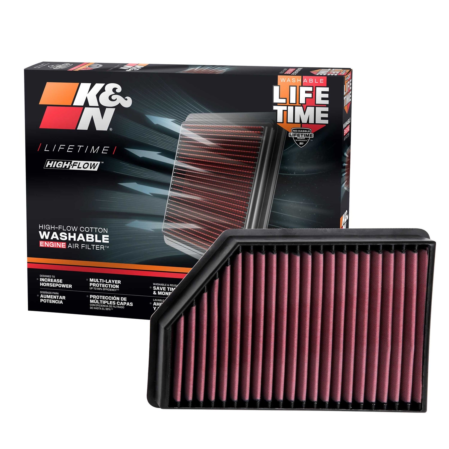 High-Flow Drop-In Replacement Air Filter <br> 20-25 Chevy Silverado GMC Sierra 2500 3500 HD