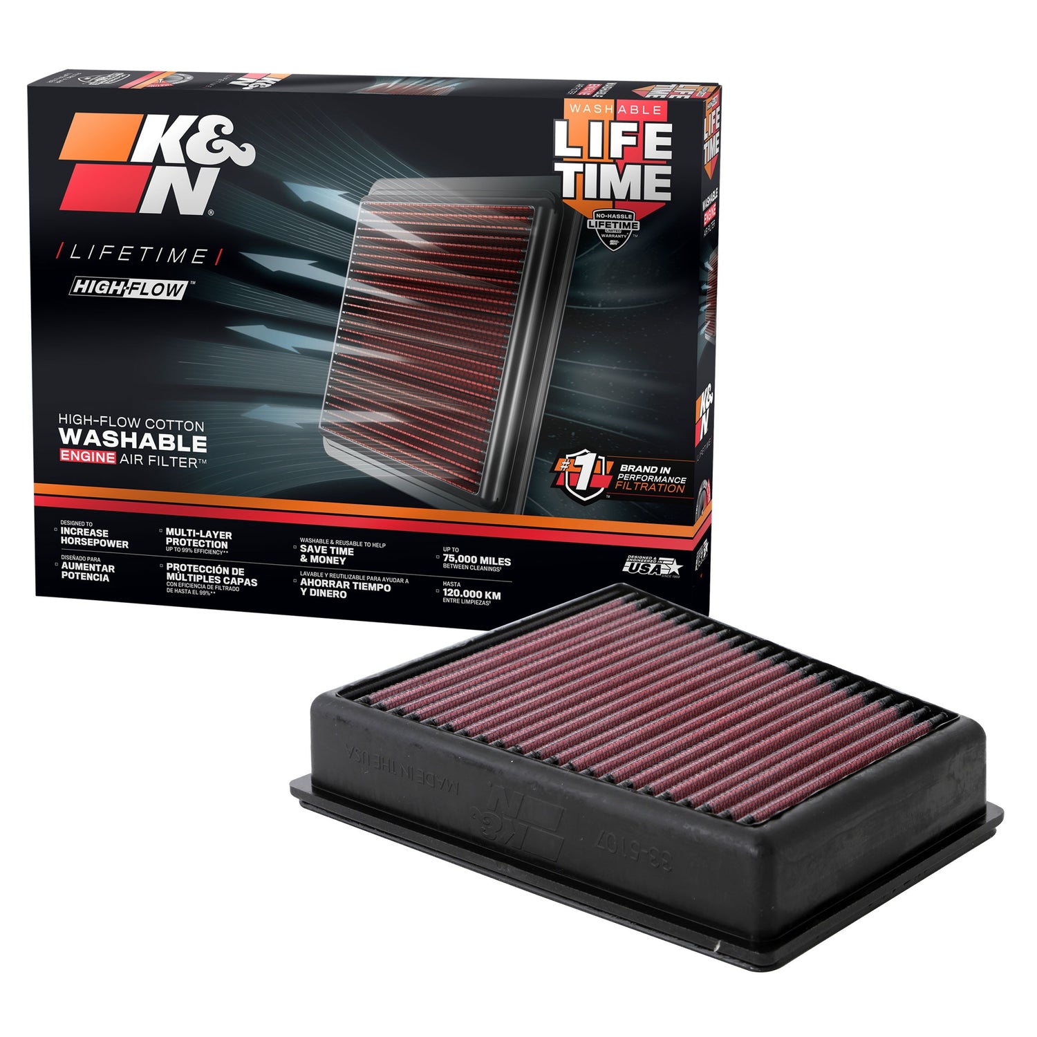 High-Flow Drop-In Replacement Air Filter <br> 20-26 Buick Encore GX, 21-26 Chevy Trailblazer, 24-25 Trax
