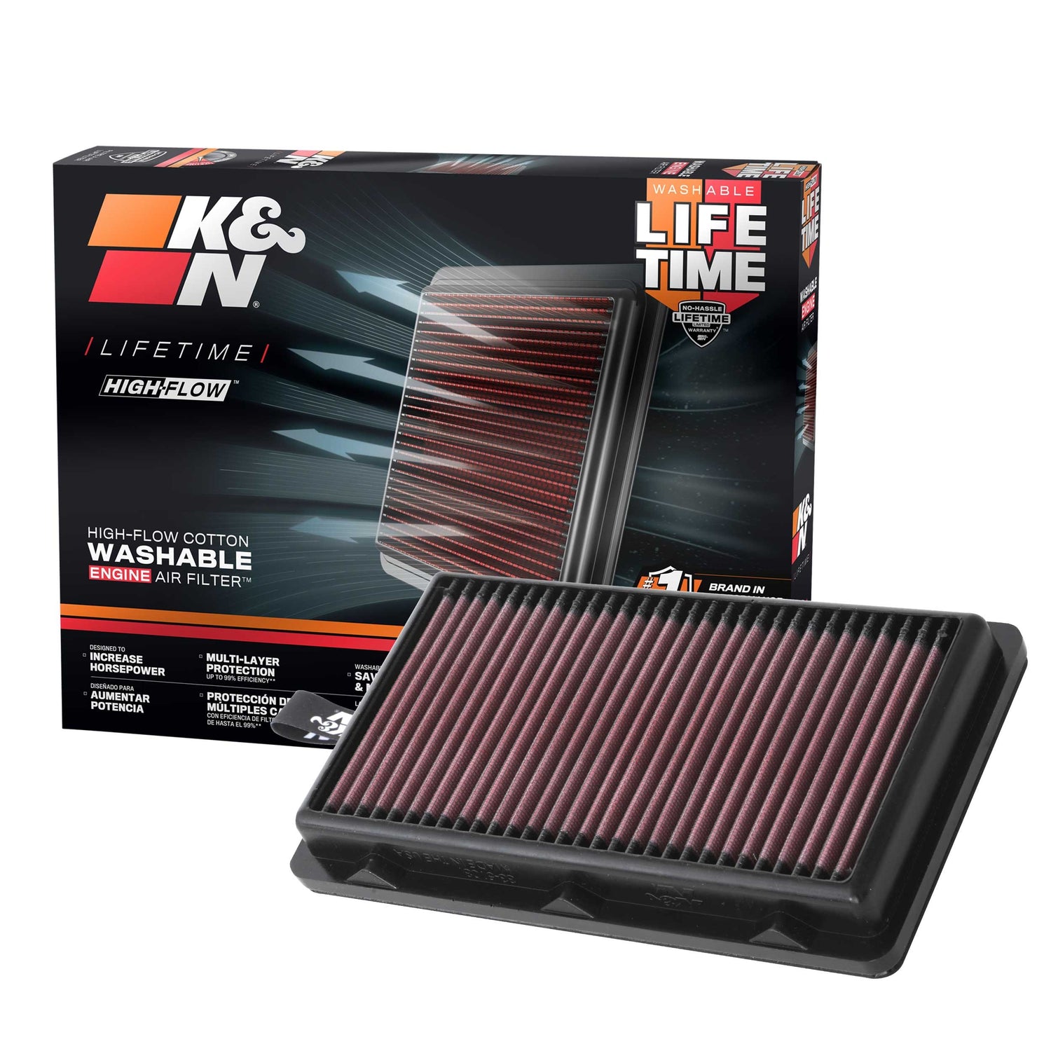High-Flow Drop-In Replacement Air Filter <br> 20-25 Hyundai Sonata Santa Fe Kia K5
