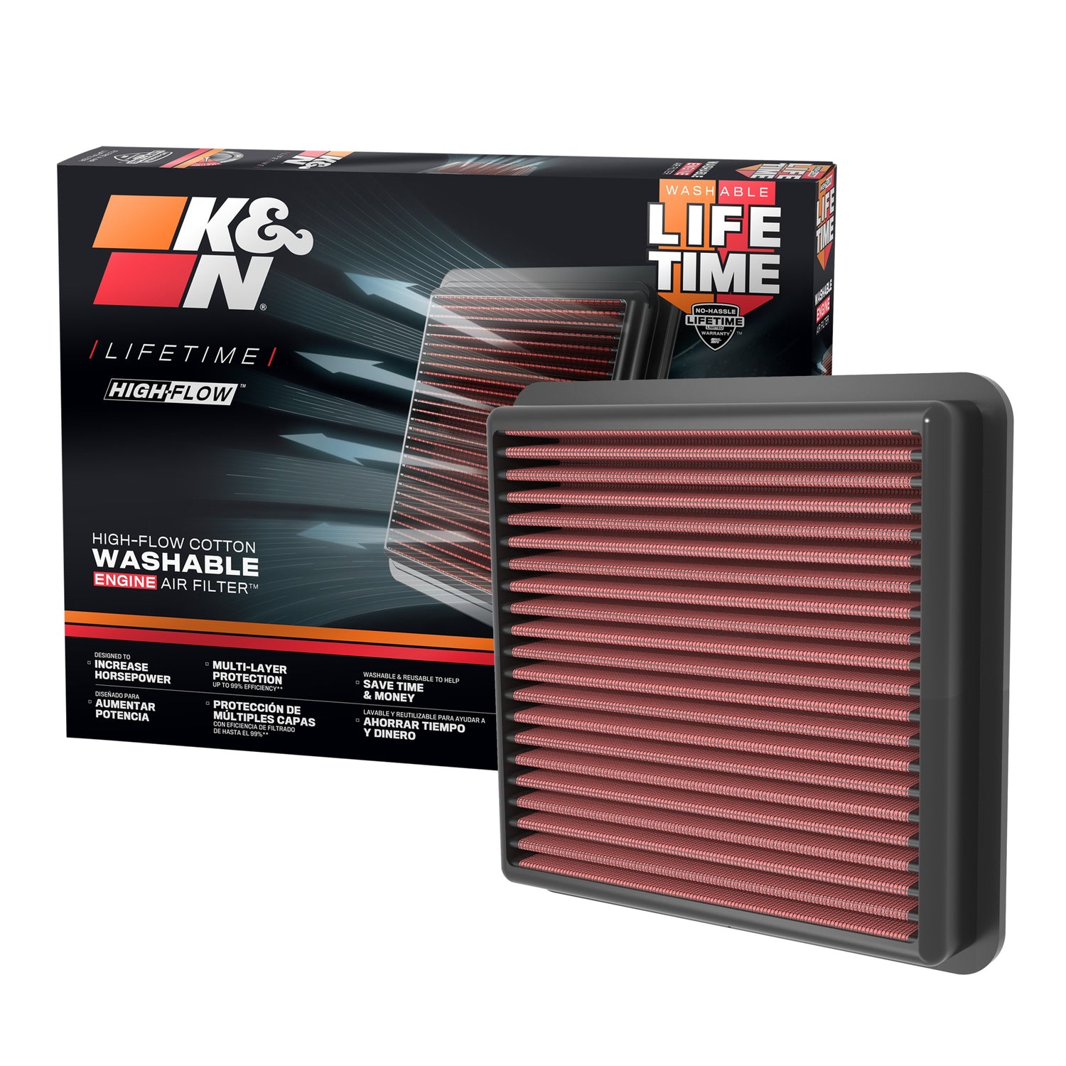 High-Flow Drop-In Replacement Air Filter <br> 21-25 Hyundai Elantra Kona 2025 Kia K4