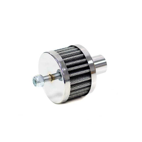 Steel Base Chrome Top Crankcase Vent Filter <br> Universal Fit