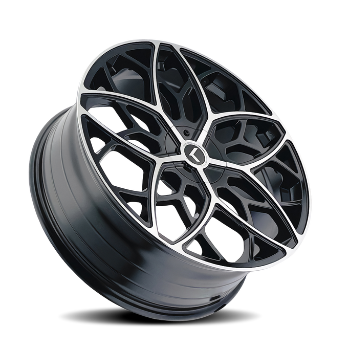 Ricochet 22x8.5in Gloss Black Machined Wheel <br> 5x115 Bolt Pattern / 38mm Offset / 74.1mm Hub