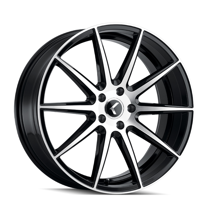 Cosmos KR194 17x8in Gloss Black Machined Wheel <br> 5x114.3 Bolt Pattern / 38mm Offset / 72.62mm Hub