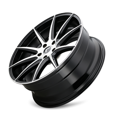 Cosmos KR194 18x8in Gloss Black Machined Wheel <br> 5x120 Bolt Pattern / 40mm Offset / 74.1mm Hub