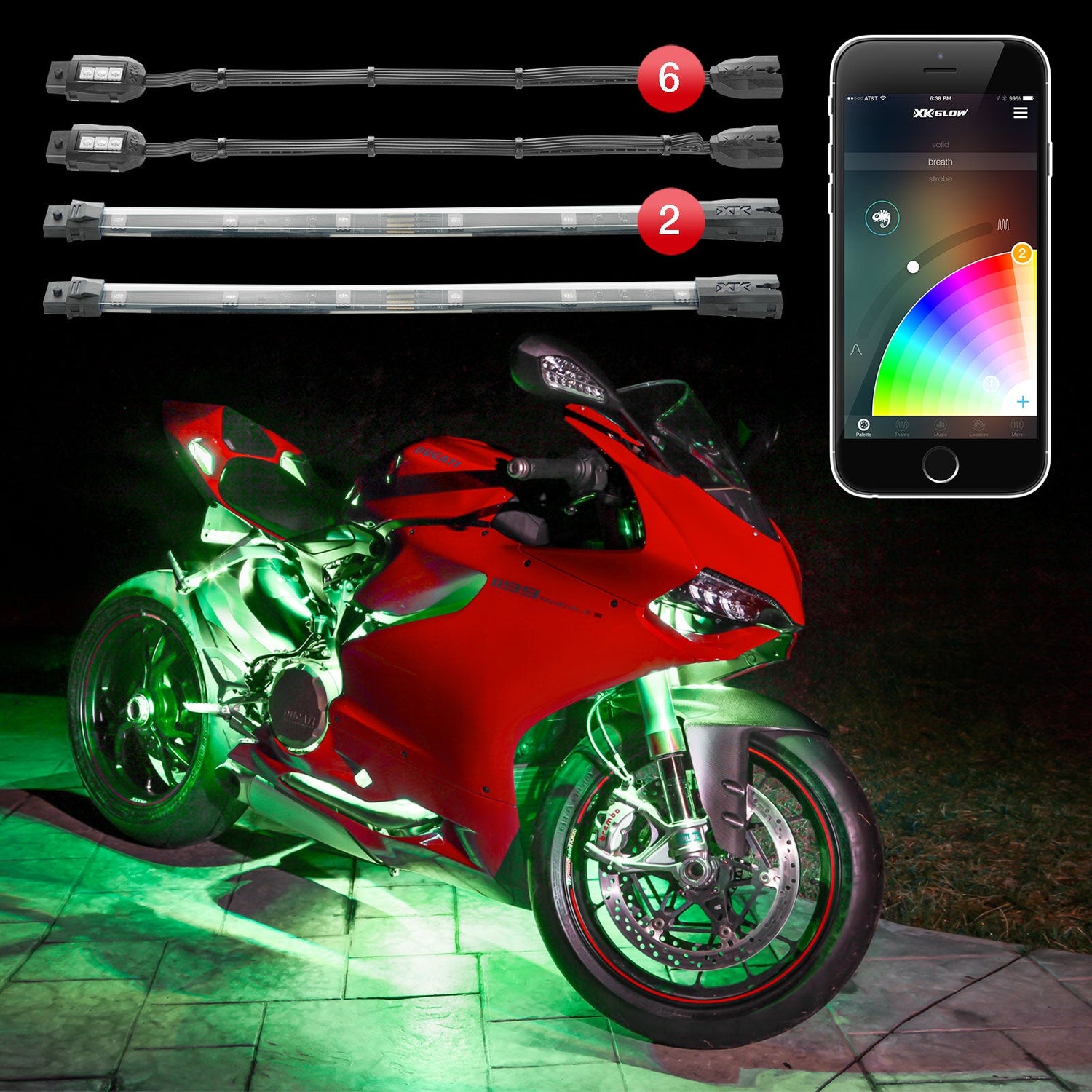 XKchrome Million Color LED Light Kit<br> Motorcycle