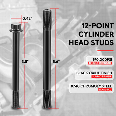 12-Point Cylinder Head Stud Kit <br> 01-16 Chevy/ GMC 6.6L Duramax Turbo Diesel Engines