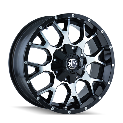 Warrior 8015 Black/Machined Face Wheel <br> 20x9 / 6x135 BP / 0mm Offset / 106mm Hub