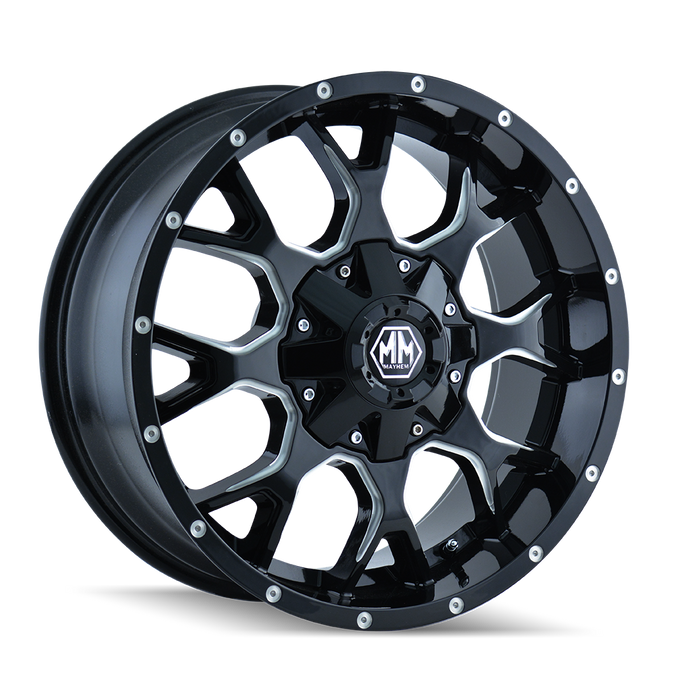 Warrior 8015 Black w/ Milled Spokes Wheel <br> 17x7.5 / 5x108 BP / 40mm Offset / 72.62mm Hub