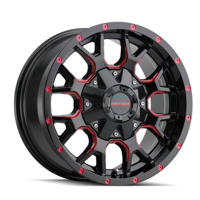 Warrior 8015 Black w/ Prism Red Wheel <br> 17x9 / 5x127 BP / -12mm Offset / 87mm Hub