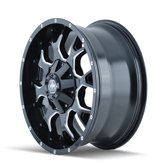 Warrior 8015 Black w/ Milled Spokes Wheel <br> 17x9 / 5x127 BP / -12mm Offset / 87mm Hub